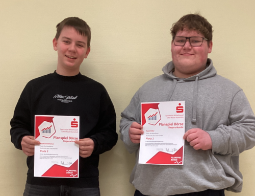 Schülergruppe erfolgreich beim Planspiel Börse